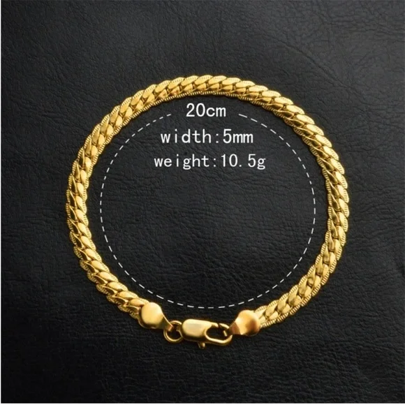 NEW Unisex 18K Yellow Gold Plated Bracelet - Picture 3 of 5